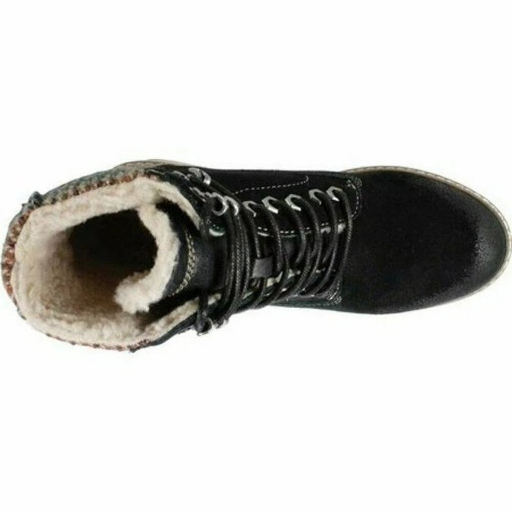 White Mountain THEO Lace Up Winter Boots (Black Suede) - Size 8 M N-I-B - Picture 3 of 5